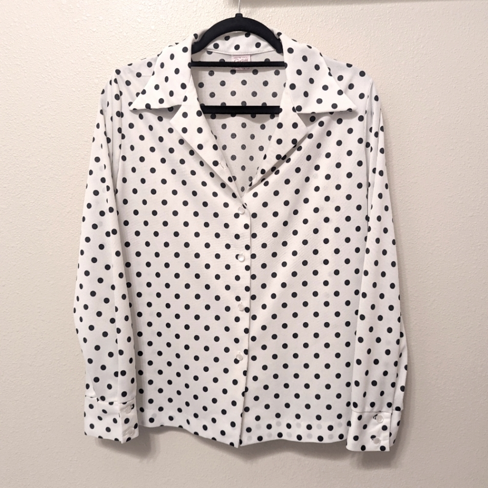 Vintage Black & White Blouse